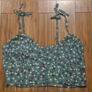 Melrose Place Floral Blue Women's Top